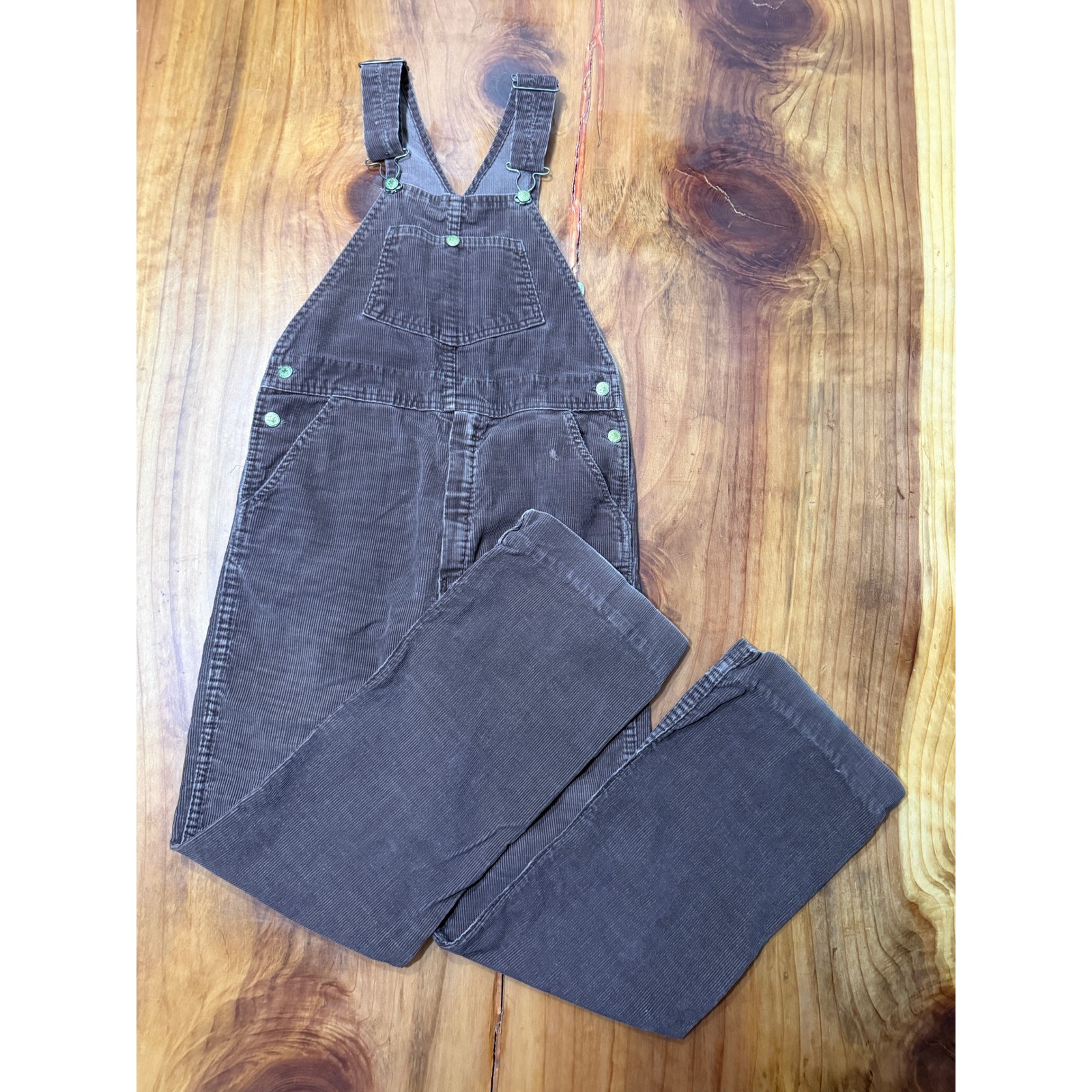 Vintage 70s Oskosh Unisex Overall Pants Men Xs Womens S Corduroy Cotton Wide Xx6